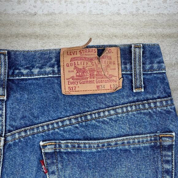 Vintage Levis 517 Jeans Bootcut Flared Fit Medium Wash Denim 100% Cotton 90s - Picture 4 of 6